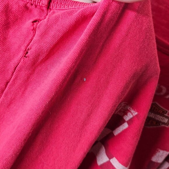 Harley-Davidson Womens Red Graphic California Top Distressed Faded Worn in L - Picture 5 of 12
